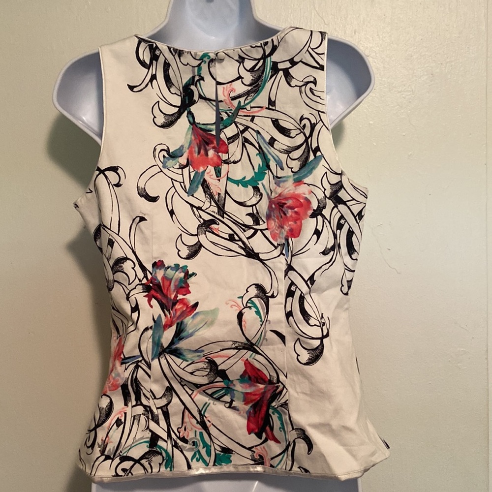 WHBM White Floral Tank Blouse - Picture 2 of 8